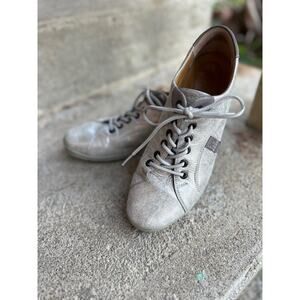 Hartjes Women's XS Casual Tie Shoes Silver Gray Leather UK 6
